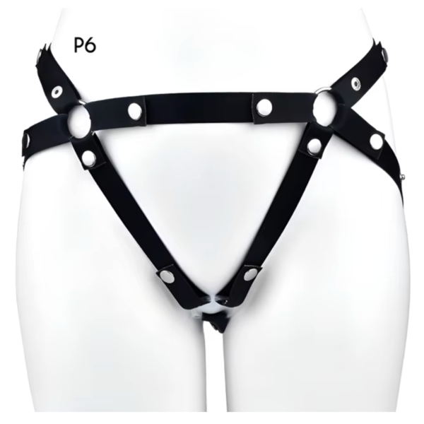 Triple-Support Elastic Strap for Chastity Cage – Black / Pink — product image 3