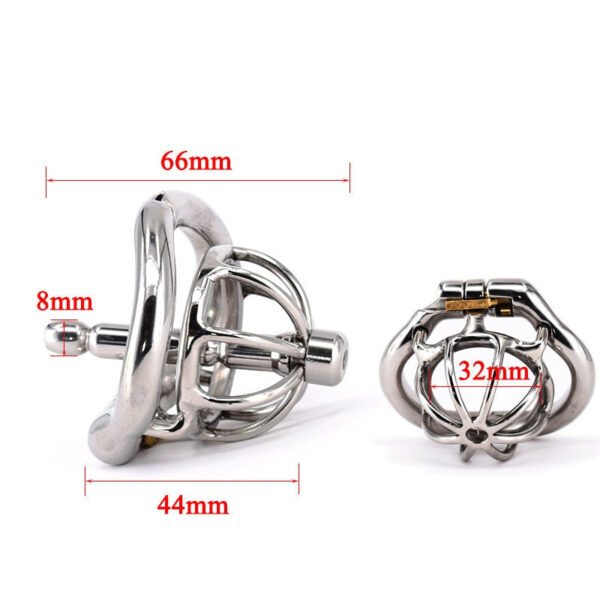 Removable Metal Spiked Chastity Cage with Urethral Stretcher Dilator — product image 6