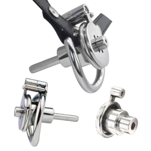 Inverted Chastity Cage with Long Metal Urethral Tube and PU Belt – Type B — image 1 Inverted Chastity Cage with Long Metal Urethral Tube and PU Belt – Type B — product image 1