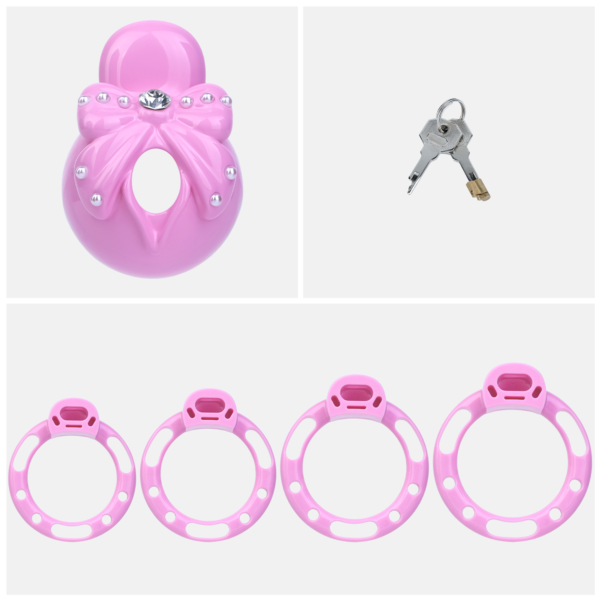 Pink Sissy Bowtie Chastity Cage — product image 5