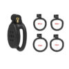 Super Small Flat Resin Chastity Cage 4 Penis Rings — product image 6