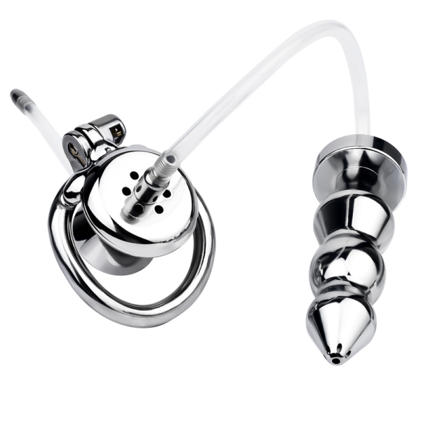 Urethral Inverted Chastity Cage with Detachable Beaded Anal Plug — product image 27