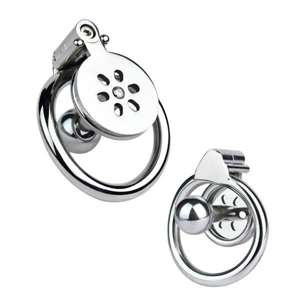 Flat Inverted Chastity Cage with Metal Ball Plug — product image 1