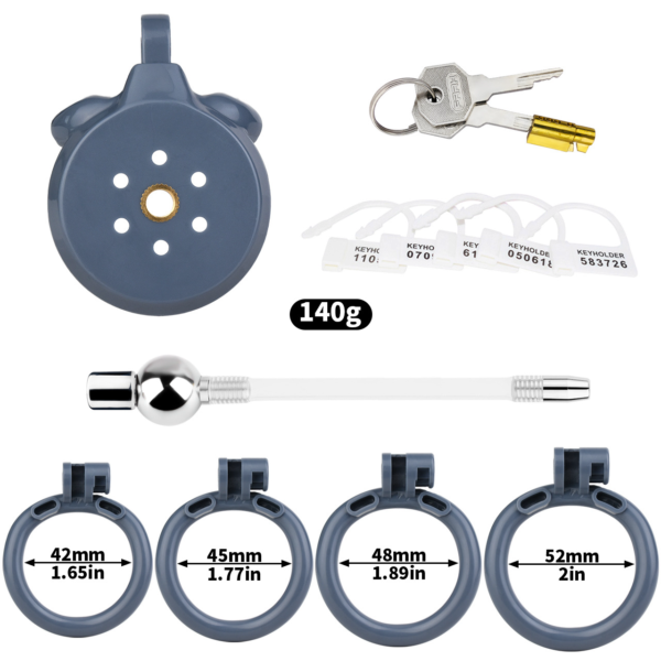 Mini Inverted Chastity Cage – Removable Steel Ball Plug with Flexible Catheter — product image 2