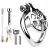 Versatile Flat Chastity Cage with Removable Spikes and Silicone / Metal Catheter — product image 7