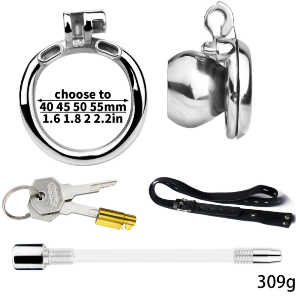 Sleek Micro Inverted Chastity Cage with Urethral Catheter — product image 6