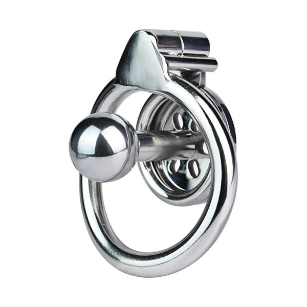 Flat Inverted Chastity Cage with Metal Ball Plug — product image 3