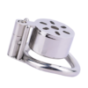 Flat Compact Chastity Cage with Ventilation Holes and Metal Catheter — product image 3