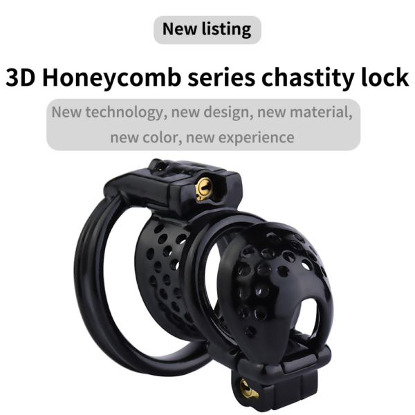 Dual-Lock 3D Printed Resin Chastity Cage with Removable Cap — product image 9