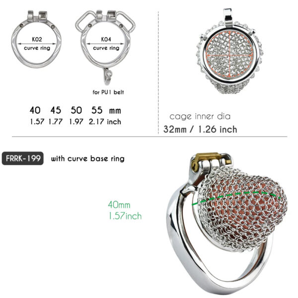 Soft Micro Metal Chastity Cage Hollow Mesh Penis Sleeve – 40mm — image 8 Soft Micro Metal Chastity Cage Hollow Mesh Penis Sleeve – 40mm — product image 8