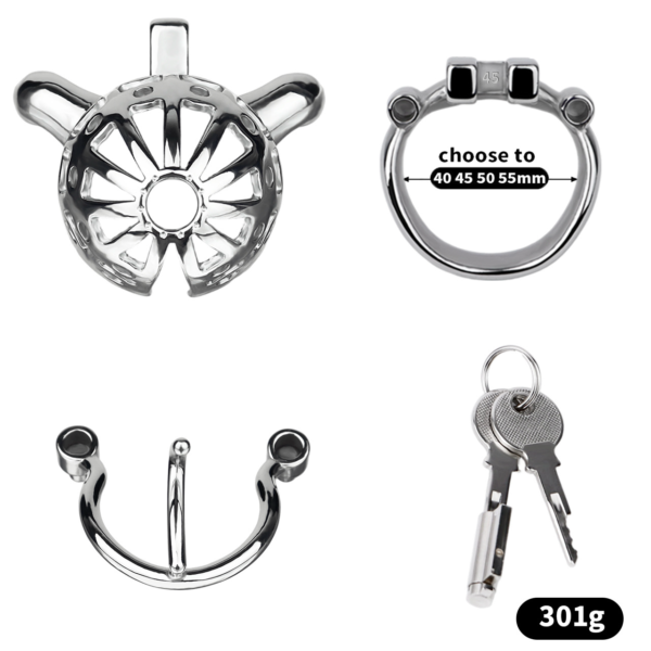 Men’s Stainless Steel PA Locking Chastity Cage — product image 7