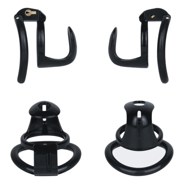 Lightweight Hard Resin Chastity Cage – Black & Pink — product image 11