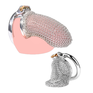 Soft Long Metal Chastity Cage Hollow Mesh Penis Sleeve – 90mm — image 1 Soft Long Metal Chastity Cage Hollow Mesh Penis Sleeve – 90mm — product image 1