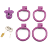 Slave Flat / Negative Chastity Cage with 4 Rings – Multicolor — product image 16