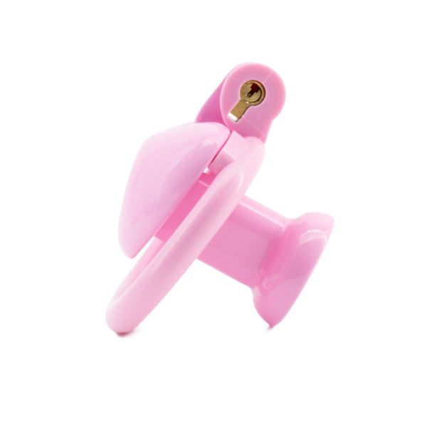 Heart-Shaped Flat & Inverted Chastity Cage – Black / Pink — product image 5