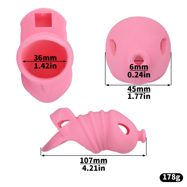 Soft Silicone Chastity Cage with Invisible Lock and 4 Base Rings — product image 2