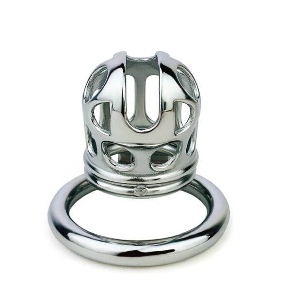Short chastity cage in Stainless Steel with holes — product image 4