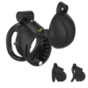 Double-Locked Black Resin Chastity Cage with Removable Cap and Spikes — product image 1
