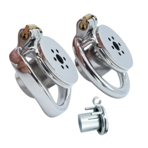 Flat Inverted Chastity Cage with Removable Stainless Steel Urethral Catheter — product image 1