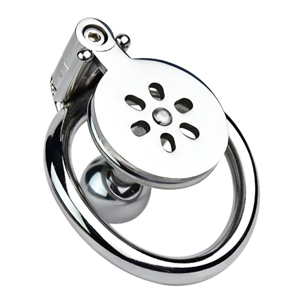 Flat Inverted Chastity Cage with Metal Ball Plug — product image 5