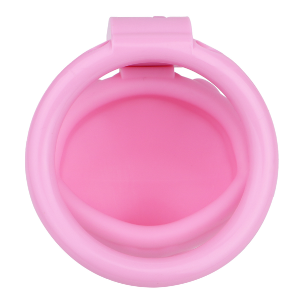 ABS Small Shell Chastity Cage Set with 4 Rings – Pink / Black / White — product image 21