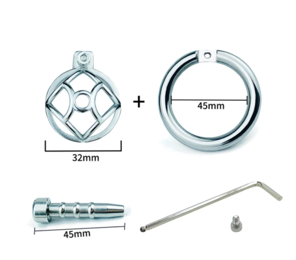 Stainless Steel Urethral Chastity Cage with Removable Metal Tube — product image 16