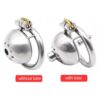 Stainless Steel Round Cock Cage with Urinary Catheter — product image 2