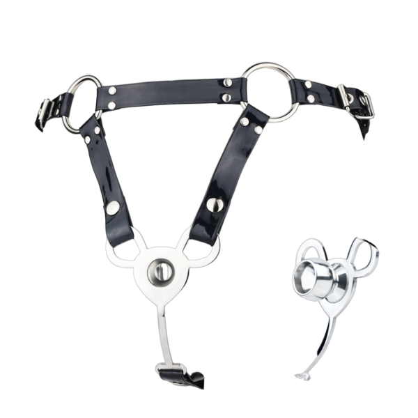 Tiny Inverted Chastity Cage with PU Belt — product image 1
