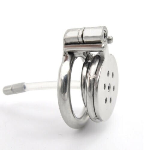 Flat Chastity Cage with Metal Urethral Catheter — product image 7