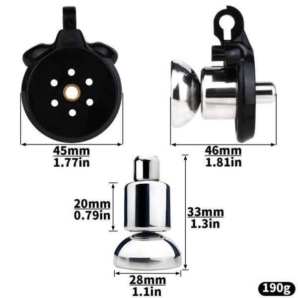 Detachable Flat Inverted Chastity Cage with Strap — product image 11
