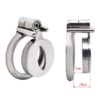 Sissy Flat Metal Chastity Cage – AntiOff Penis Ring Urinary Hole — product image 4