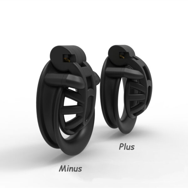 Positive / Negative Resin Chastity Cage Set – Minus / Plus Chastity Device — image 6 Positive / Negative Resin Chastity Cage Set – Minus / Plus Chastity Device — product image 6