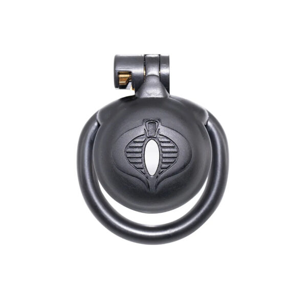 Black Mamba Chastity Cage with Urethral Hole and 4 Penis Rings — product image 3