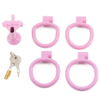 Slave Flat / Negative Chastity Cage with 4 Rings – Multicolor — product image 11