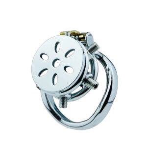 Spiked Flat Chastity Cage with Arc / Round Ring and Screws — image 1 Spiked Flat Chastity Cage with Arc / Round Ring and Screws — product image 1