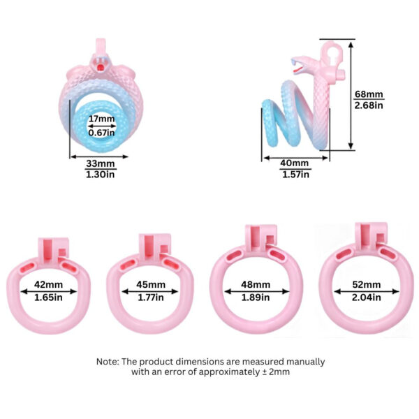 Fantasy Snake Chastity Cage – Light Pink & Blue Gradient — product image 2