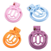 Plastic Flat Chastity Cage with 4 Rings – Multicolor — product image 1