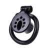 Flat Inverted Chastity Cage with 4 Base Rings and Adjustable Strap — product image 6