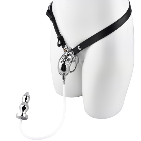 Spiked Chastity Cage with Urethral Anal Plug — product image 4