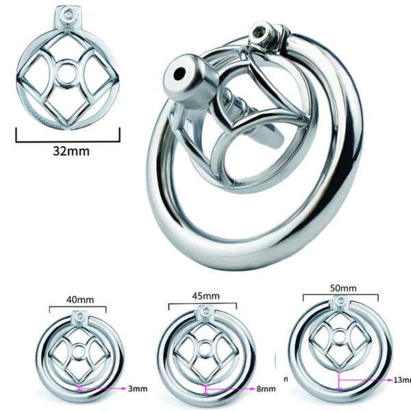 Stainless Steel Urethral Chastity Cage with Removable Metal Tube — product image 2