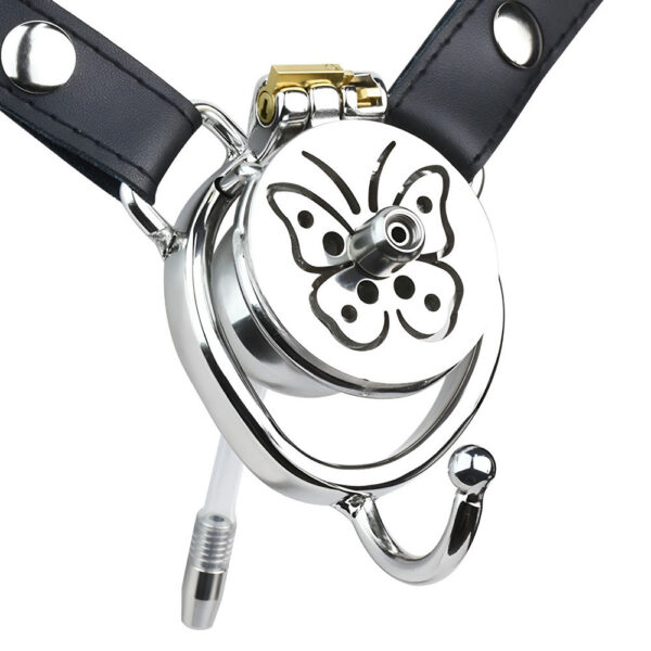 Butterfly Inverted Chastity Cage with PU Belt and Silicone Catheter — product image 3