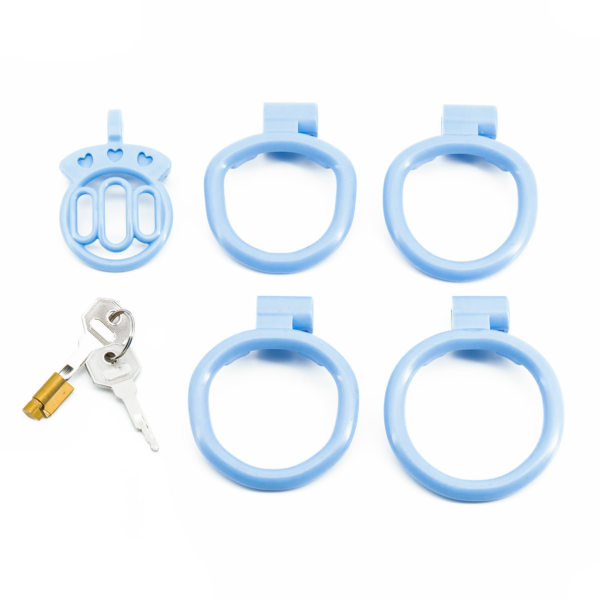 Plastic Flat Chastity Cage with 4 Rings – Multicolor — product image 14