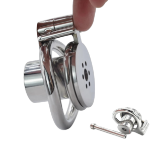 Metal Flat Inverted Chastity Cage with Urethral Catheter – Type A — image 1 Metal Flat Inverted Chastity Cage with Urethral Catheter – Type A — product image 1