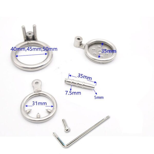 Flat Chastity Cage with Metal Urethral Catheter — product image 11
