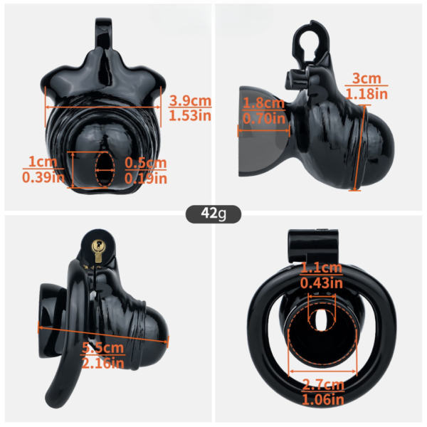 Realistic Black Inverted Chastity Cage — product image 2