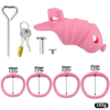 Soft Silicone Chastity Cage with Invisible Lock and 4 Base Rings — product image 14
