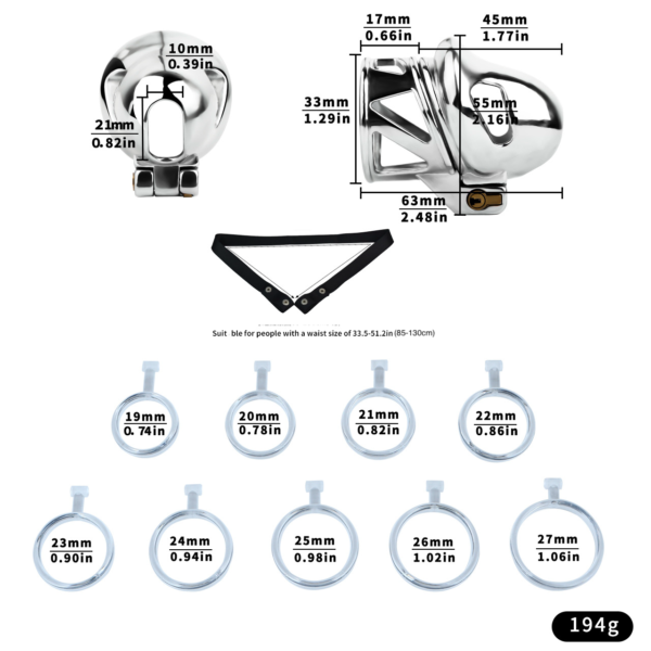 Men's Stainless Steel Glans Chastity Lock — product image 26