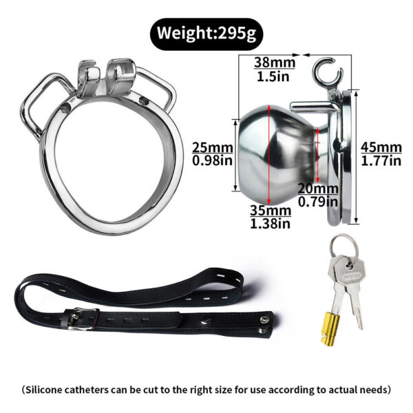 Butterfly Inverted Chastity Cage with PU Belt and Silicone Catheter — product image 17