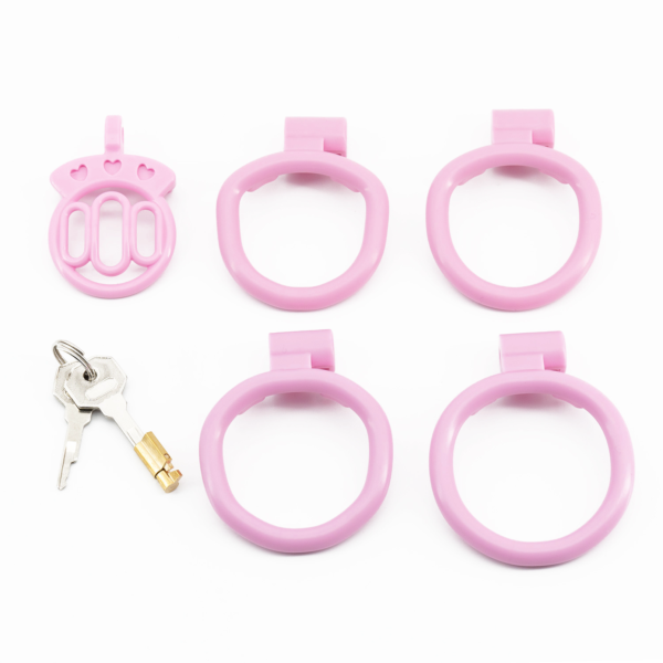 Plastic Flat Chastity Cage with 4 Rings – Multicolor — product image 12