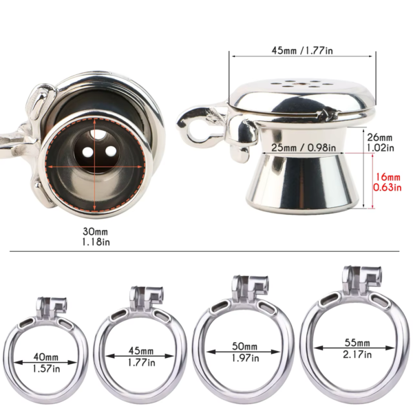 Urethral Inverted Chastity Cage with Detachable Beaded Anal Plug — product image 9